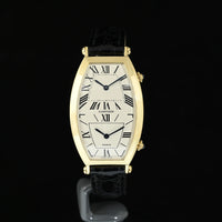 CARTIER | Dual Time tonneau Orologio al quarzo in oro giallo 18 Kt. Scatola Cartier, anni ‘90