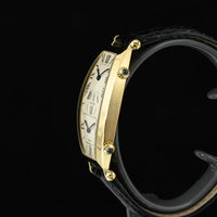 CARTIER | Dual Time tonneau Orologio al quarzo in oro giallo 18 Kt. Scatola Cartier, anni ‘90
