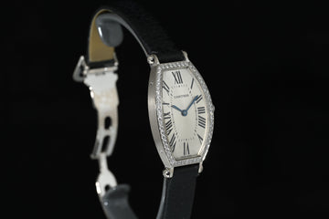 CARTIER | TONNEAU Mécanique Lady, White gold and diamonds Ref. WE400131 Cartier box and papers, 2010