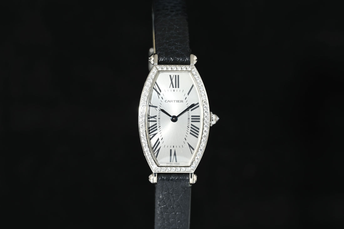 CARTIER | TONNEAU Mécanique Lady, White gold and diamonds Ref. WE400131 Cartier box and papers, 2010