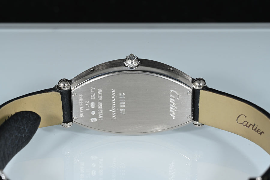 CARTIER | TONNEAU Mécanique Lady, White gold and diamonds Ref. WE400131 Cartier box and papers, 2010