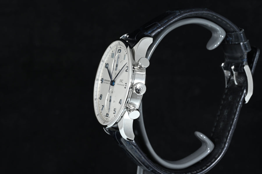 IWC | Portoghese Chronograph Portugieser, 41 mm., Acciaio, Ref. IW371417 Scatola e Garanzia IWC, 2010