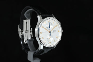 IWC | Portuguese Chronograph Portugieser, 41 mm., Steel, Ref. IW371604 Box and Paper IWC Dec. 2024 Silver dial