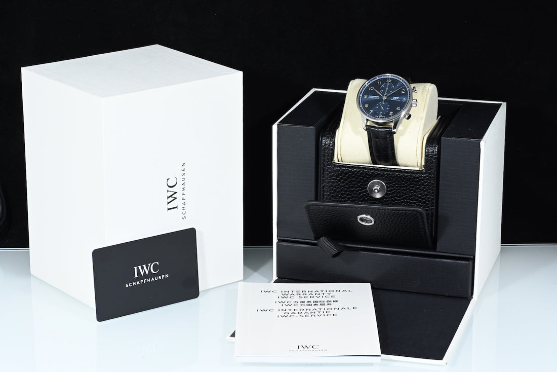 IWC | Portoghese Chronograph Portugieser, 41 mm., Acciaio, Ref. IW371606 Scatola e Garanzia IWC 2021 Blu dial