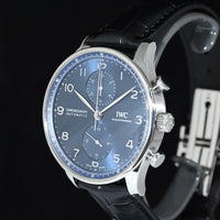IWC | Portoghese Chronograph Portugieser, 41 mm., Acciaio, Ref. IW371606 Scatola e Garanzia IWC 2021 Blu dial