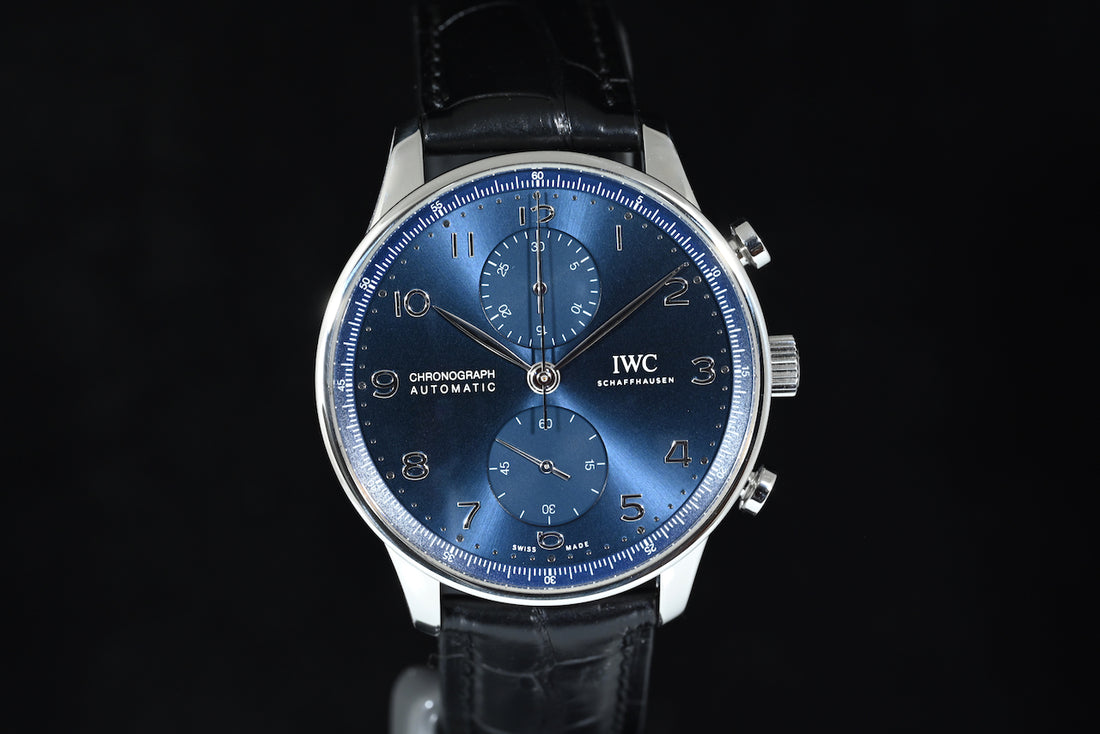 IWC | Portoghese Chronograph Portugieser, 41 mm., Acciaio, Ref. IW371606 Scatola e Garanzia IWC 2021 Blu dial