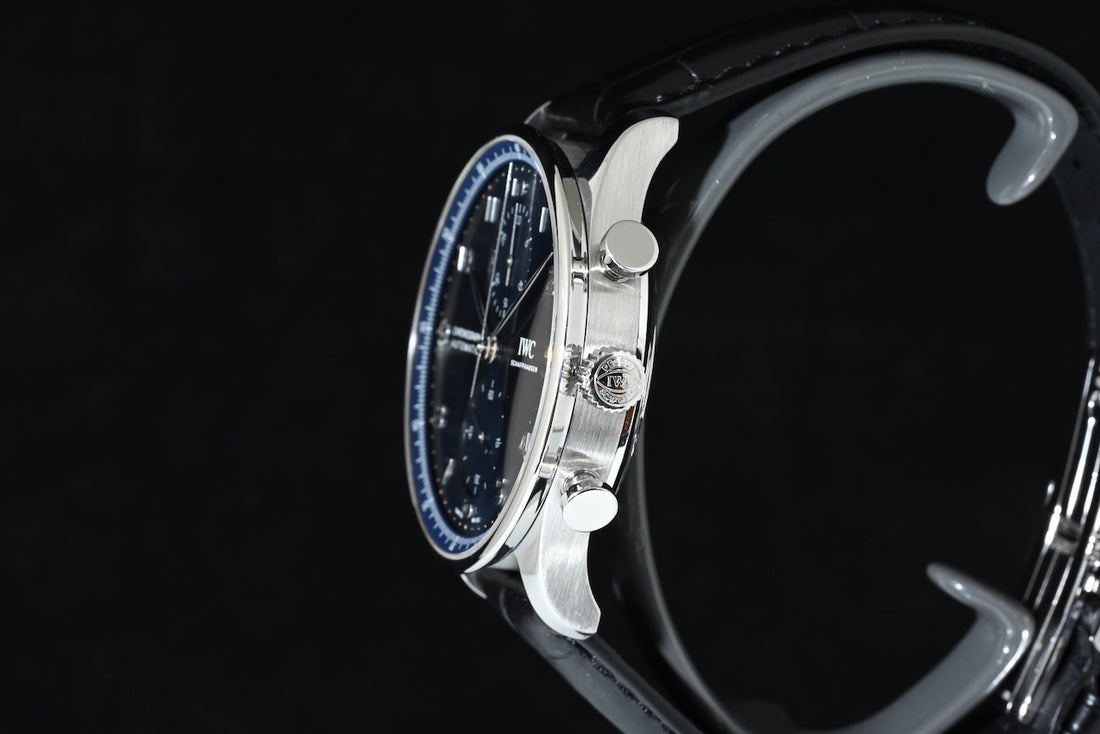 IWC | Portoghese Chronograph Portugieser, 41 mm., Acciaio, Ref. IW371606 Scatola e Garanzia IWC 2021 Blu dial