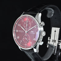 IWC | Portoghese Chronograph Portugieser, 41 mm., Acciaio, Ref. IW371616 Scatola e Garanzia IWC 2020 Bordeaux dial