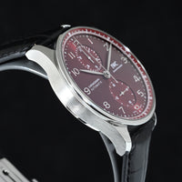 IWC | Portoghese Chronograph Portugieser, 41 mm., Acciaio, Ref. IW371616 Scatola e Garanzia IWC 2020 Bordeaux dial