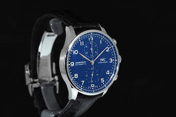 IWC | Portugieser Chronograph Edition «150 Years» Portuguese blue dial|  Ref. IW371601 Box and Paper 2018