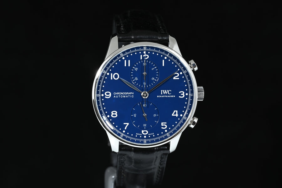 IWC | Portugieser Chronograph Edition «150 Years» Portuguese blue dial|  Ref. IW371601 Box and Paper 2018