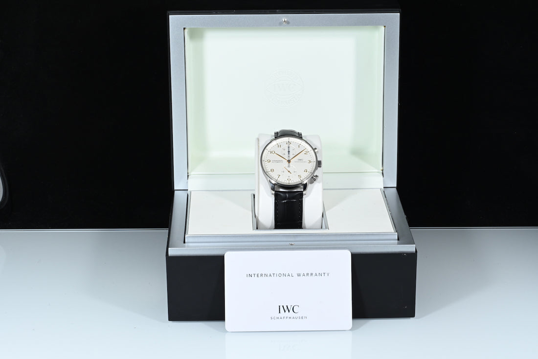 IWC | Portugieser Chronograph Portugieser, 41 mm., Steel, Ref. IW371445 Box and IWC papers, 2015