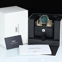 IWC | Portoghese Chronograph Portugieser, 41 mm., Acciaio, Ref. IW371615 Scatola e Garanzia IWC 2020 green dial
