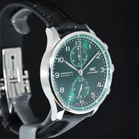 IWC | Portoghese Chronograph Portugieser, 41 mm., Acciaio, Ref. IW371615 Scatola e Garanzia IWC 2020 green dial