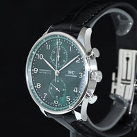 IWC | Portoghese Chronograph Portugieser, 41 mm., Acciaio, Ref. IW371615 Scatola e Garanzia IWC 2020 green dial