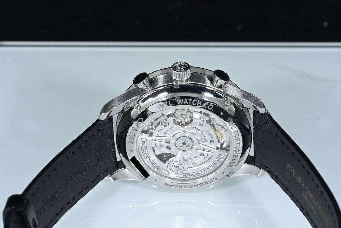 IWC | Portoghese Chronograph Portugieser, 41 mm., Acciaio, Ref. IW371615 Scatola e Garanzia IWC 2020 green dial