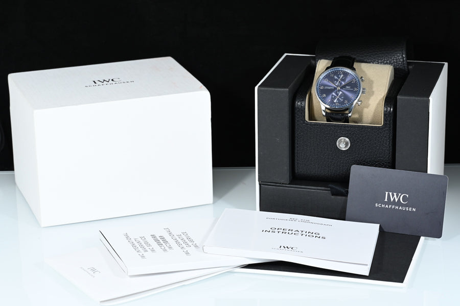 IWC | Portoghese Chronograph Portugieser, 41 mm., Acciaio, Ref. IW371606 Scatola e Garanzia IWC, 2021