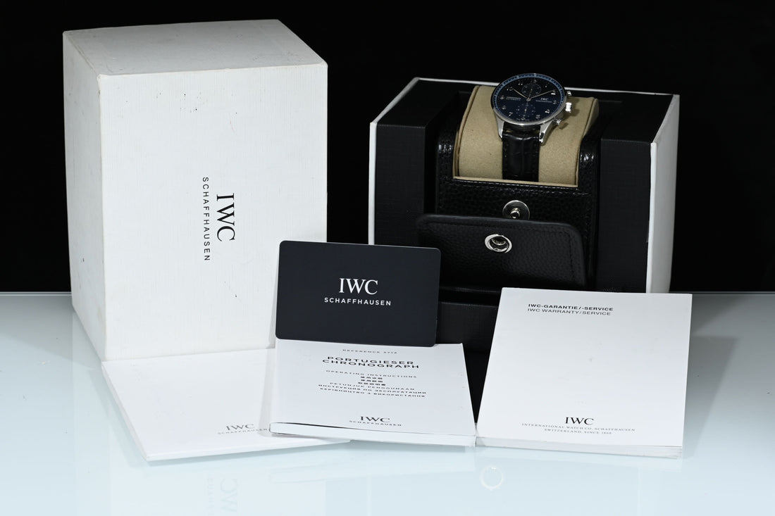 IWC | Portoghese Chronograph Portugieser, 40,9 mm, Ref. IW371491 Scatola e Garanzia IWC, 2019 Blue dial