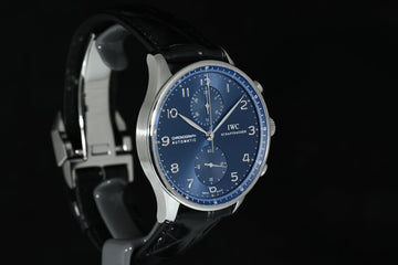 IWC | Portoghese Chronograph Portugieser, 40,9 mm., Acciaio, Ref. IW371491 Garanzia IWC, 2019 Blue dial