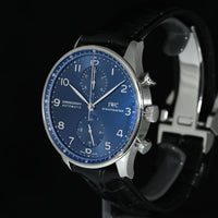IWC | Portoghese Chronograph Portugieser, 40,9 mm., Acciaio, Ref. IW371491 Garanzia IWC, 2019 Blue dial