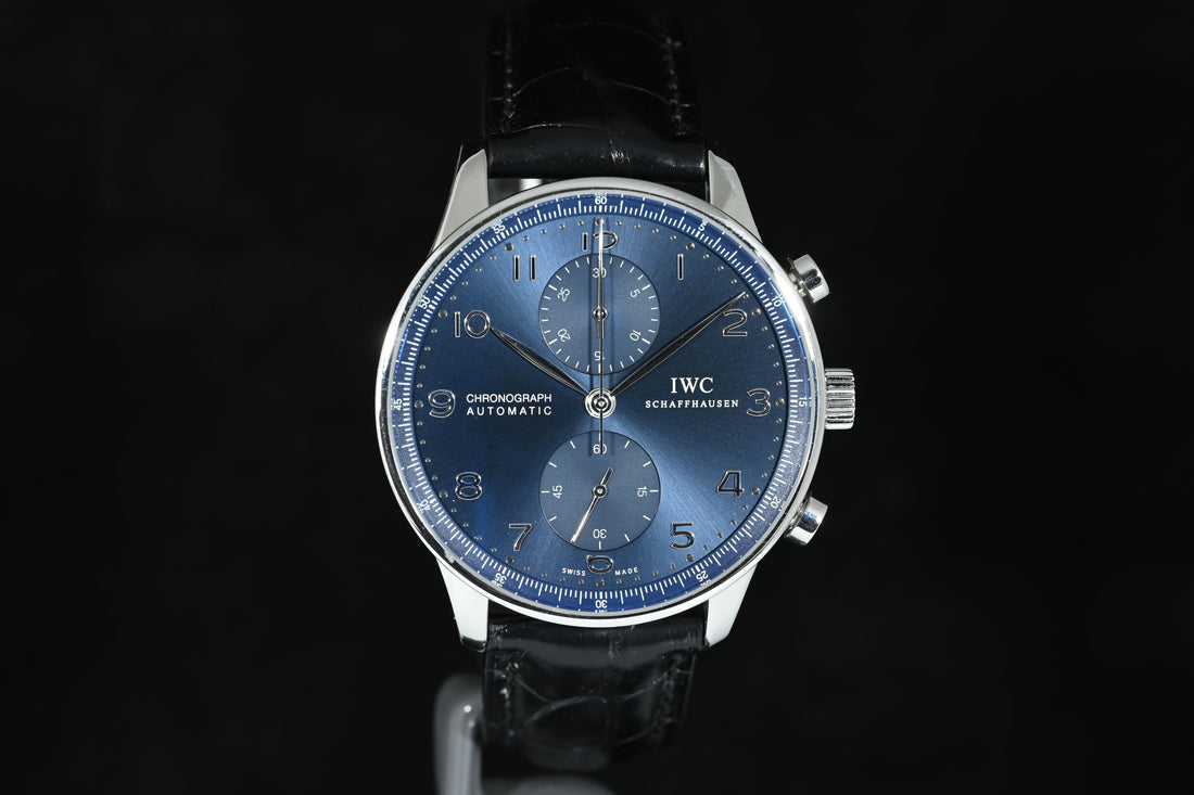 IWC | Portoghese Chronograph Portugieser, 40,9 mm., Acciaio, Ref. IW371491 Garanzia IWC, 2019 Blue dial