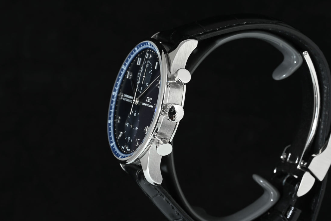 IWC | Portoghese Chronograph Portugieser, 40,9 mm., Acciaio, Ref. IW371491 Garanzia IWC, 2019 Blue dial