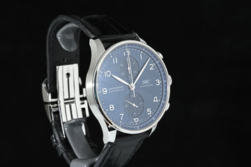 IWC | Portuguese Chronograph Portugieser, 41 mm., Steel, Ref. IW371606 IWC Guarantee 2022 Blue dial