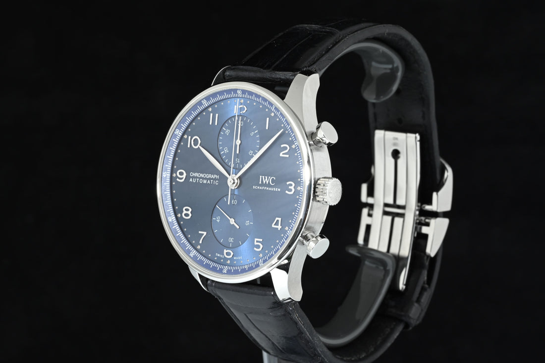 IWC | Portuguese Chronograph Portugieser, 41 mm., Steel, Ref. IW371606 IWC Guarantee 2022 Blue dial