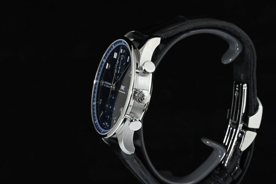IWC | Portuguese Chronograph Portugieser, 41 mm., Steel, Ref. IW371606 IWC Guarantee 2022 Blue dial