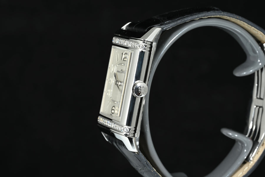 Jaeger-LeCoultre | REVERSO Classic 'Diamonds' Steel, Jaeger-LeCoultre Manual, Box, and Warranty, 2014