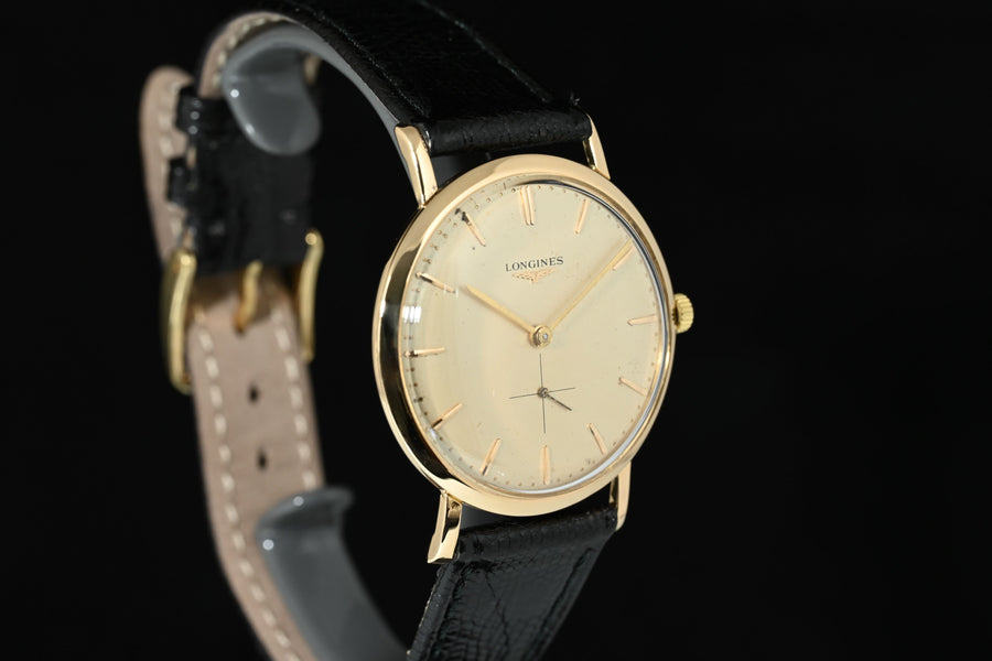 LONGINES | Orologio vintage Anni '60 oro giallo 18 Kt. 34 mm. Carica manuale