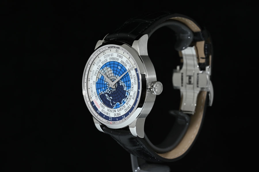 MONTBLANC | Heritage Spirit Orbis Terrarum Acciaio 41 mm. Scatola e Garanzia, 2018 Come nuovo, mai indossato