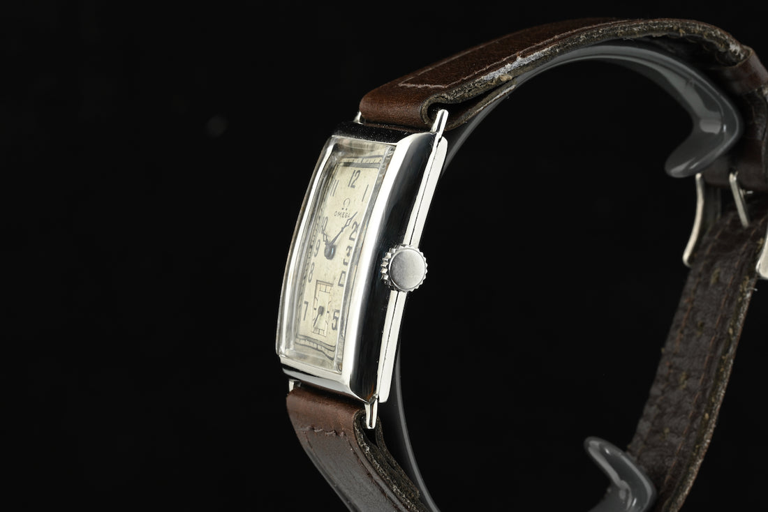 OMEGA | Orologio rettangolare carica manuale Vintage Anni ’30  Acciaio