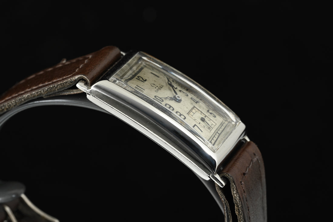 OMEGA | Orologio rettangolare carica manuale Vintage Anni ’30  Acciaio