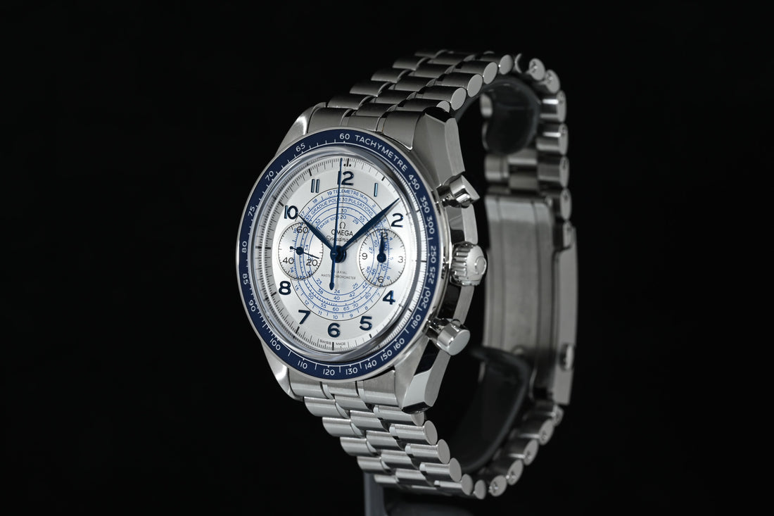 OMEGA | Speedmaster Two Counters CHRONOSCOPE, 43 mm. Steel 329.30.43.51.02.001 Box and Papers, 2023
