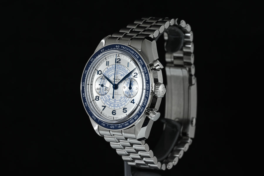 OMEGA | Speedmaster Two Counters CHRONOSCOPE, 43 mm. Steel 329.30.43.51.02.001 Box and Papers, 2023