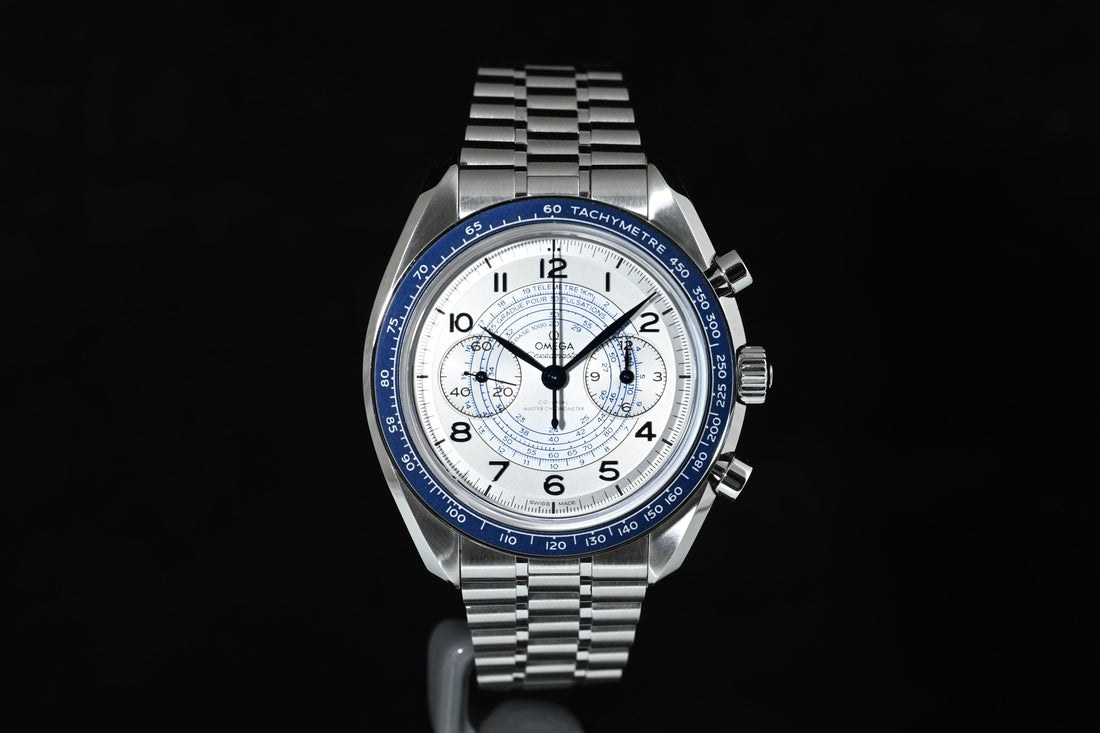 OMEGA | Speedmaster Two Counters CHRONOSCOPE, 43 mm. Steel 329.30.43.51.02.001 Box and Papers, 2023
