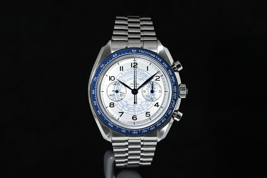 OMEGA | Speedmaster Two Counters CHRONOSCOPE, 43 mm. Steel 329.30.43.51.02.001 Box and Papers, 2023