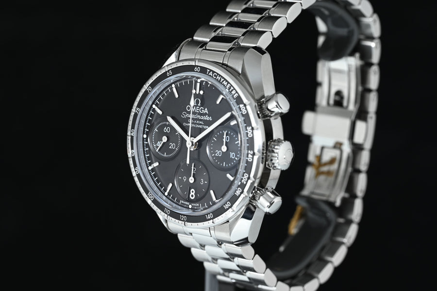 OMEGA | Speedmaster 38, Co-Axial Chronometer, Ref. 324.30.38.50.01.001 Scatola e Garanzia Omega, 2021