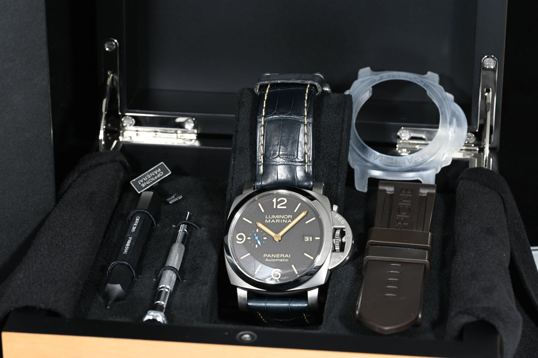 Panerai Luminor Marina 1950 3 Days Automatic Titanio 44 mm Brown Dial Ref. PAM01351 Box and Papers, 2019