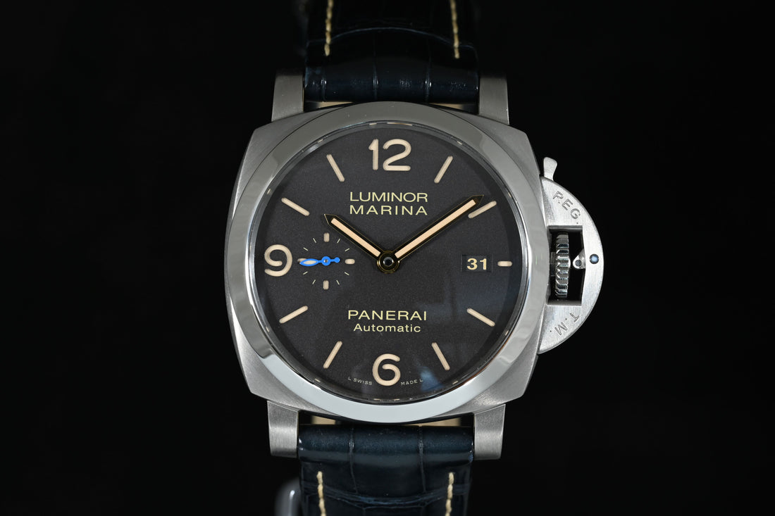 Panerai Luminor Marina 1950 3 Days Automatic Titanio 44 mm Brown Dial Ref. PAM01351 Box and Papers, 2019