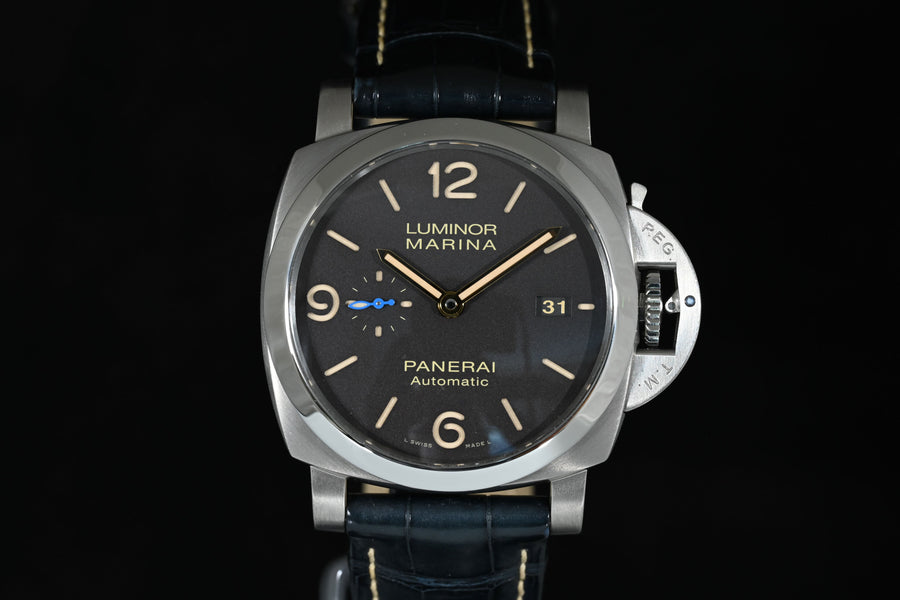Panerai Luminor Marina 1950 3 Days Automatic Titanio 44 mm Brown Dial Ref. PAM01351 Box and Papers, 2019