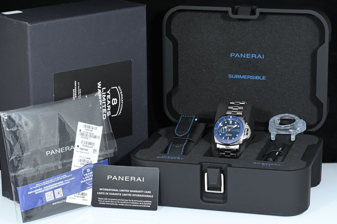 PANERAI | SUBMERSIBLE Midnight blue dial  Automatic Ref. PAM01068, Steel 43 mm. Panerai Box and Papers, 2022