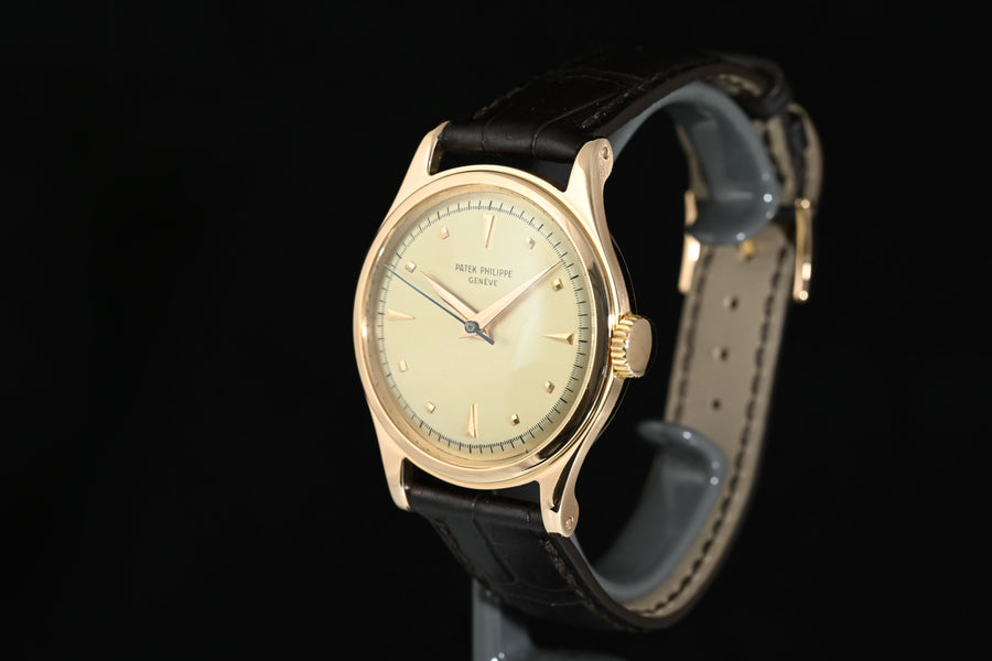 PATEK PHILIPPE | CALATRAVA 18 Kt. Rose Gold, 35 mm. Manual Winding Year 1953 Patek Box and Extract from Archive