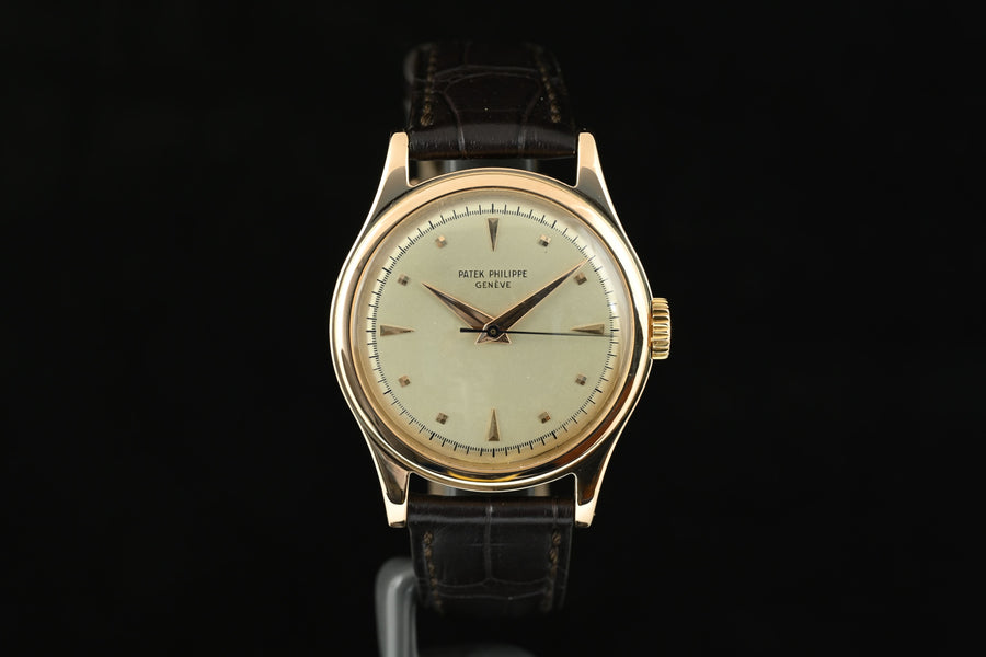 PATEK PHILIPPE | CALATRAVA 18 Kt. Rose Gold, 35 mm. Manual Winding Year 1953 Patek Box and Extract from Archive