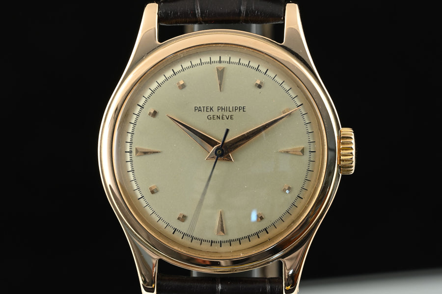 PATEK PHILIPPE | CALATRAVA 18 Kt. Rose Gold, 35 mm. Manual Winding Year 1953 Patek Box and Extract from Archive