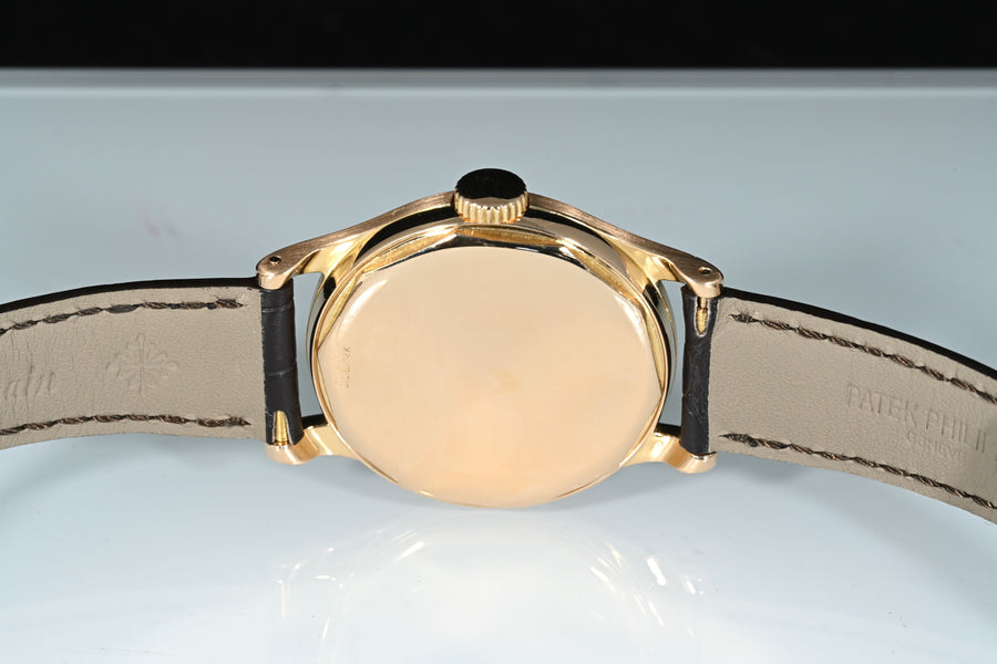 PATEK PHILIPPE | CALATRAVA 18 Kt. Rose Gold, 35 mm. Manual Winding Year 1953 Patek Box and Extract from Archive