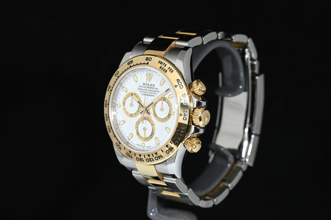 ROLEX | DAYTONA Cosmograph Ref. 116503 Box and papers, 2018 Steel and yellow gold, White dial