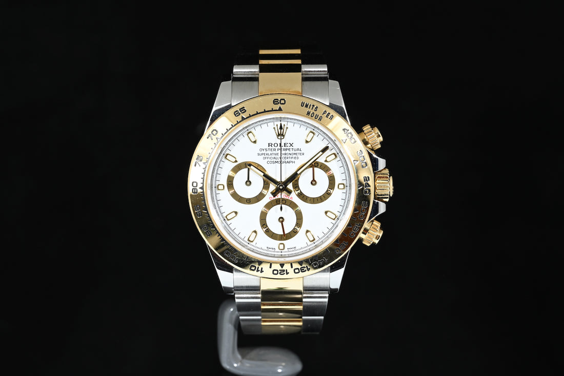 ROLEX | DAYTONA Cosmograph Ref. 116503 Box and papers, 2018 Steel and yellow gold, White dial