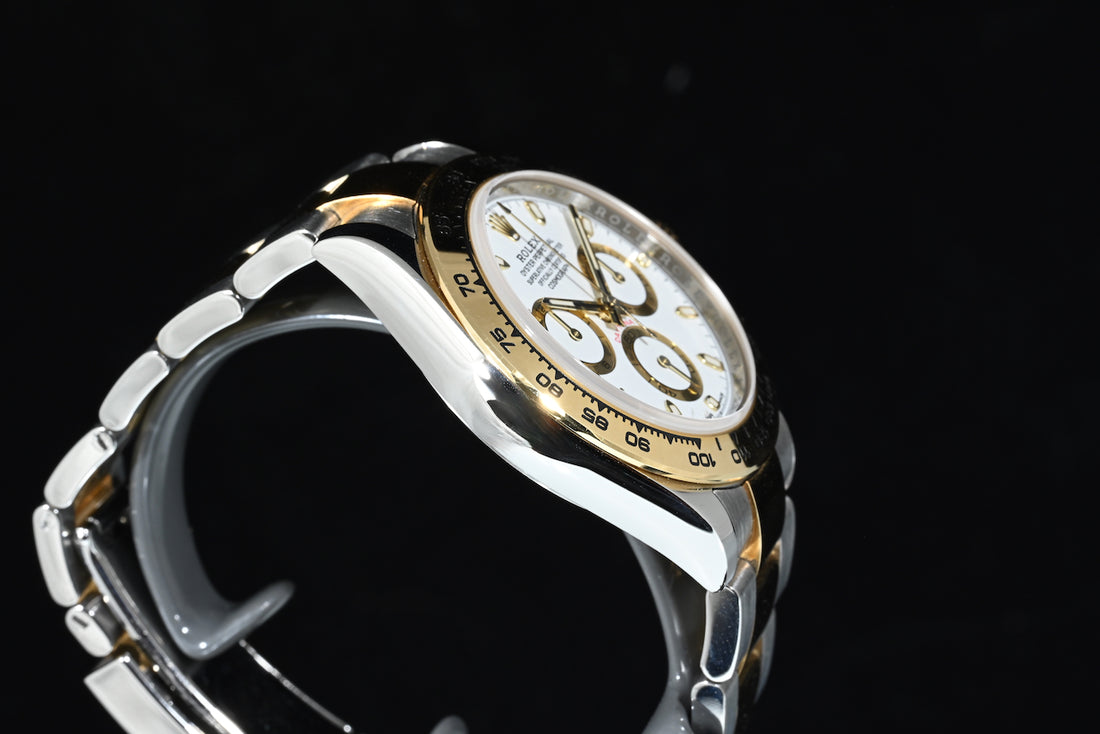 ROLEX | DAYTONA Cosmograph Ref. 116503 Box and papers, 2018 Steel and yellow gold, White dial